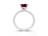 White gold Round Cut Cut Diamond Pavé Band with Four-Prong Setting_3