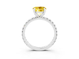 White gold Round Cut Cut Diamond Pavé Band with Four-Prong Setting_3