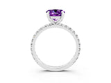 White gold Round Cut Cut Diamond Pavé Band with Four-Prong Setting_3