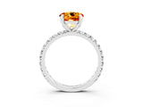 White gold Round Cut Cut Diamond Pavé Band with Four-Prong Setting_3
