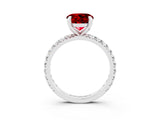 White gold Round Cut Cut Diamond Pavé Band with Four-Prong Setting_3