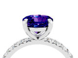White gold Round Cut Cut Diamond Pavé Band with Four-Prong Setting_4