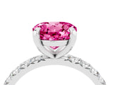 White gold Round Cut Cut Diamond Pavé Band with Four-Prong Setting_4