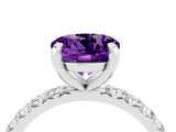 White gold Round Cut Cut Diamond Pavé Band with Four-Prong Setting_4
