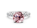 White gold Round Cut Cut Diamond Pavé Band with Four-Prong Setting