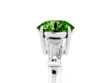 White gold Round Cut Cut Diamond Ring with Tapered Baguette Side Stones in Four-Prong Setting_5
