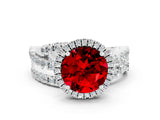White gold Round Cut Cut Halo Split Shank Prong Setting Ring_12