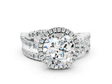 White gold Round Cut Cut Halo Split Shank Prong Setting Ring_12