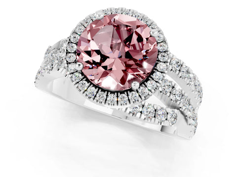 White gold Round Cut Cut Halo Split Shank Prong Setting Ring_13