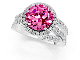 White gold Round Cut Cut Halo Split Shank Prong Setting Ring_13