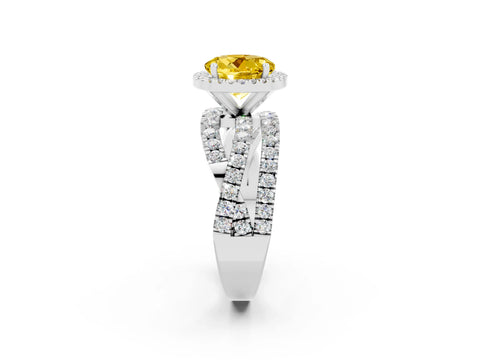 White gold Round Cut Cut Halo Split Shank Prong Setting Ring_14
