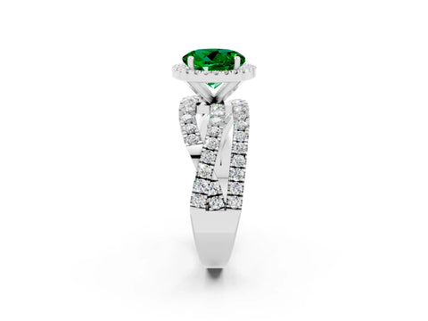 White gold Round Cut Cut Halo Split Shank Prong Setting Ring_14