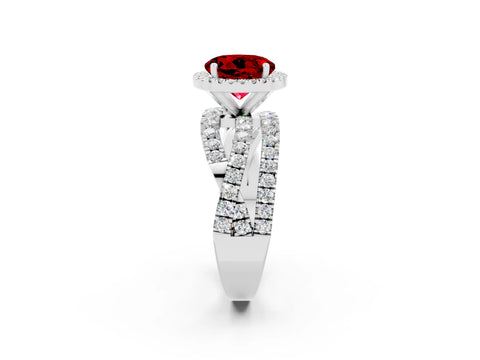 White gold Round Cut Cut Halo Split Shank Prong Setting Ring_14