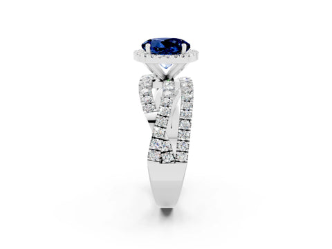 White gold Round Cut Cut Halo Split Shank Prong Setting Ring_14