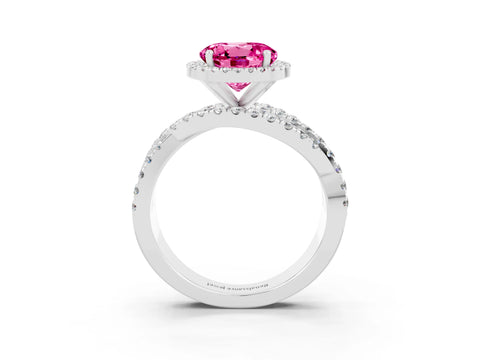 White gold Round Cut Cut Halo Split Shank Prong Setting Ring_15