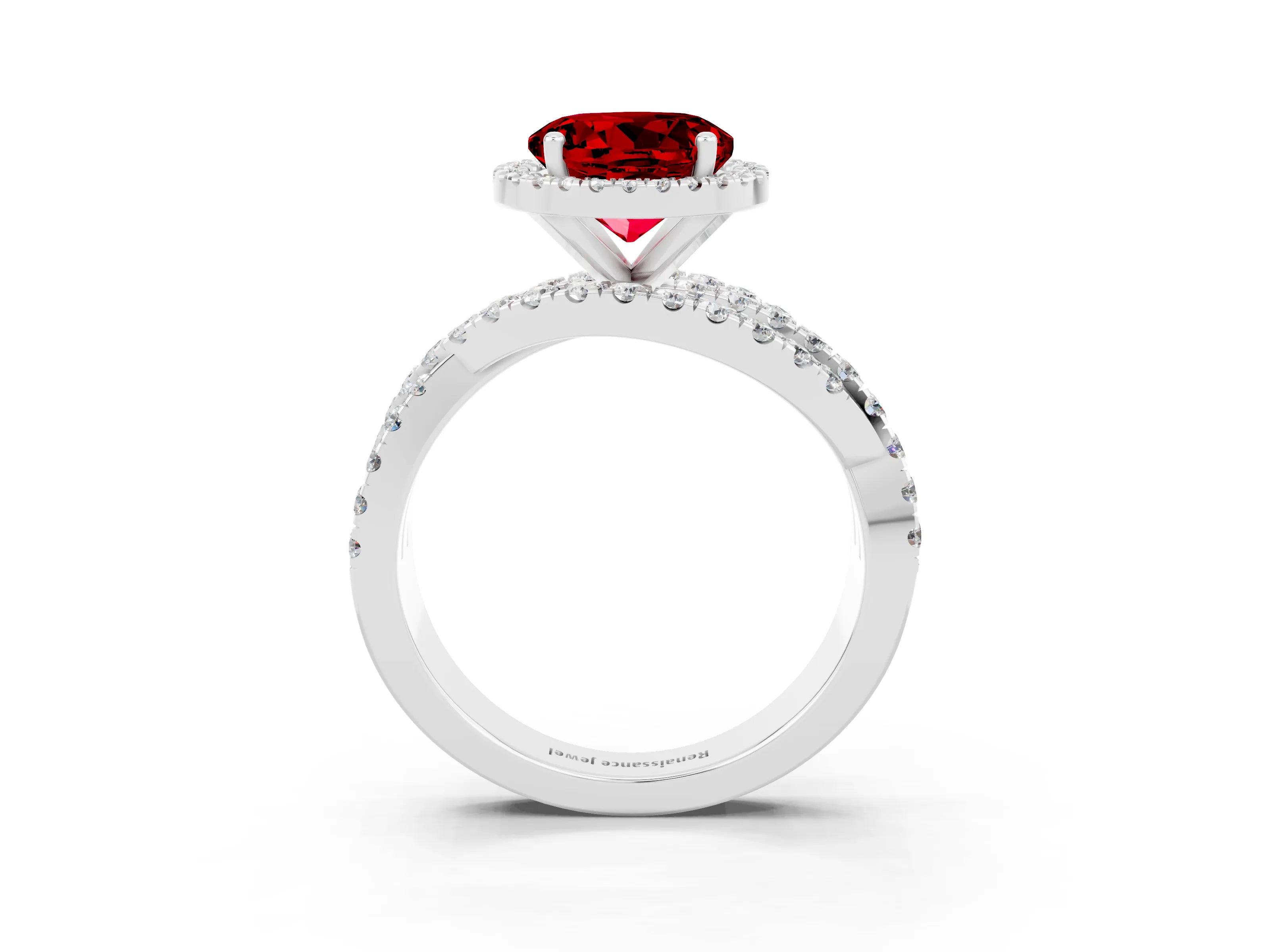 White gold Round Cut Cut Halo Split Shank Prong Setting Ring_15