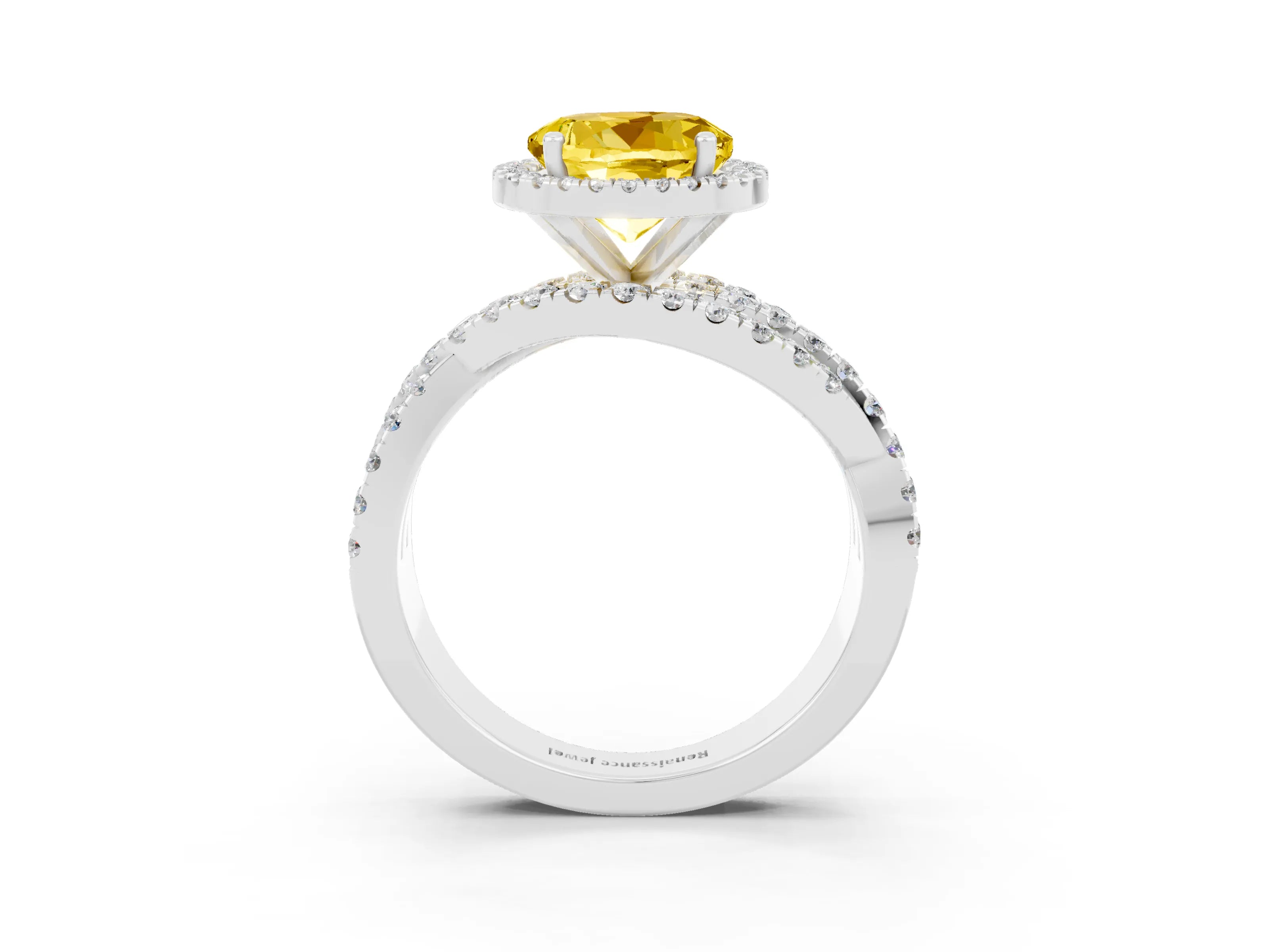 White gold Round Cut Cut Halo Split Shank Prong Setting Ring_15