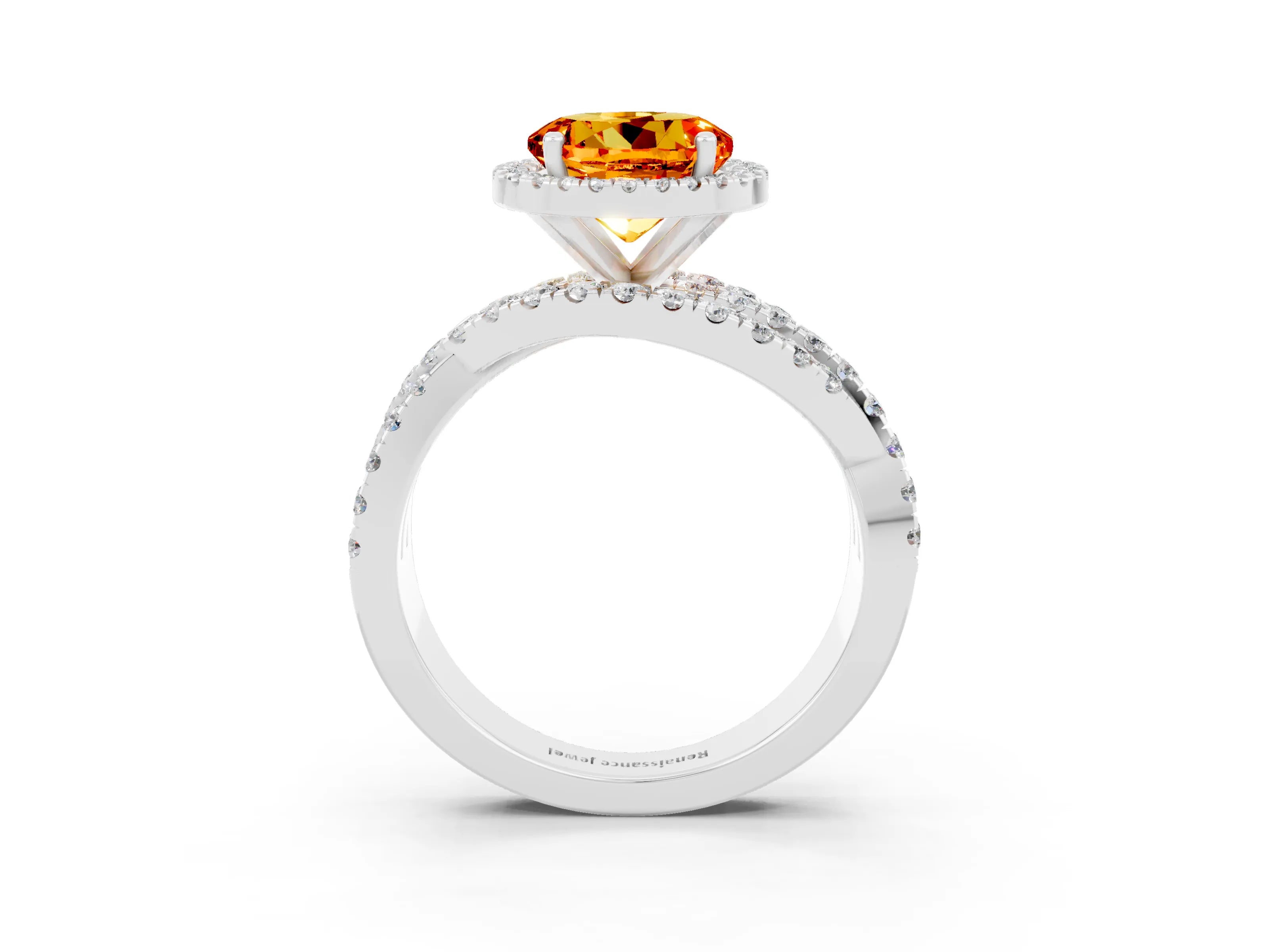 White gold Round Cut Cut Halo Split Shank Prong Setting Ring_15