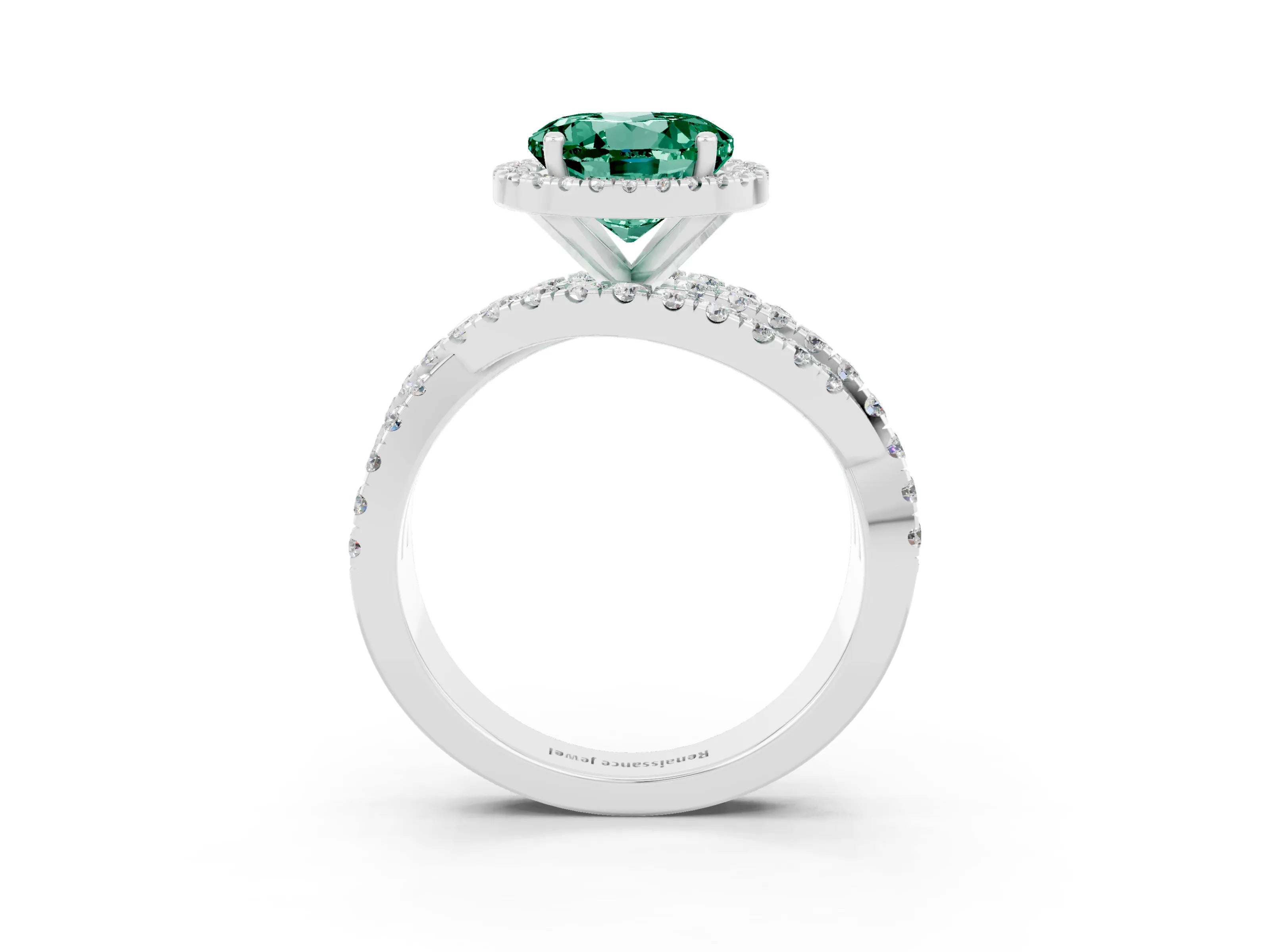White gold Round Cut Cut Halo Split Shank Prong Setting Ring_15