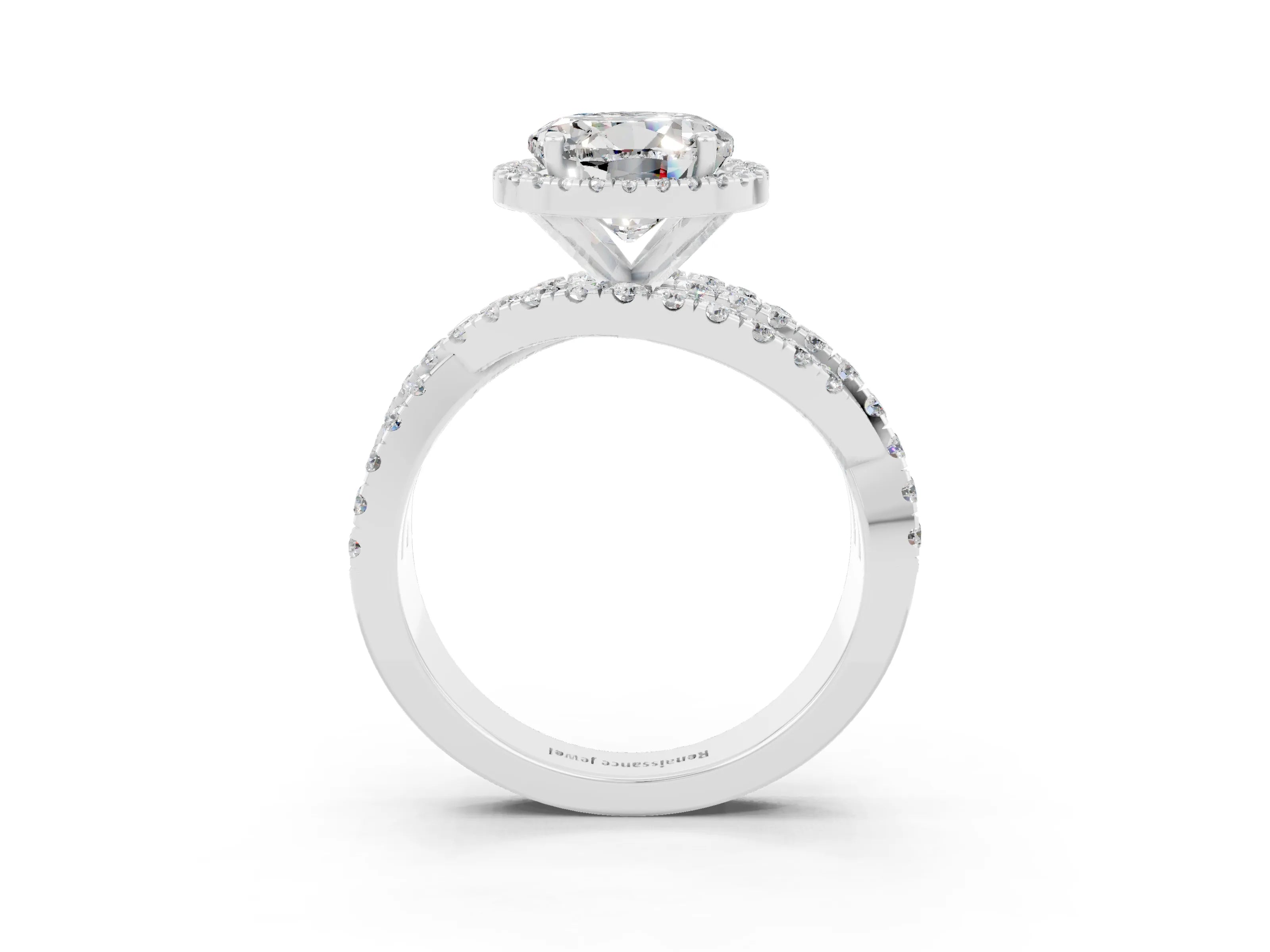 White gold Round Cut Cut Halo Split Shank Prong Setting Ring_15