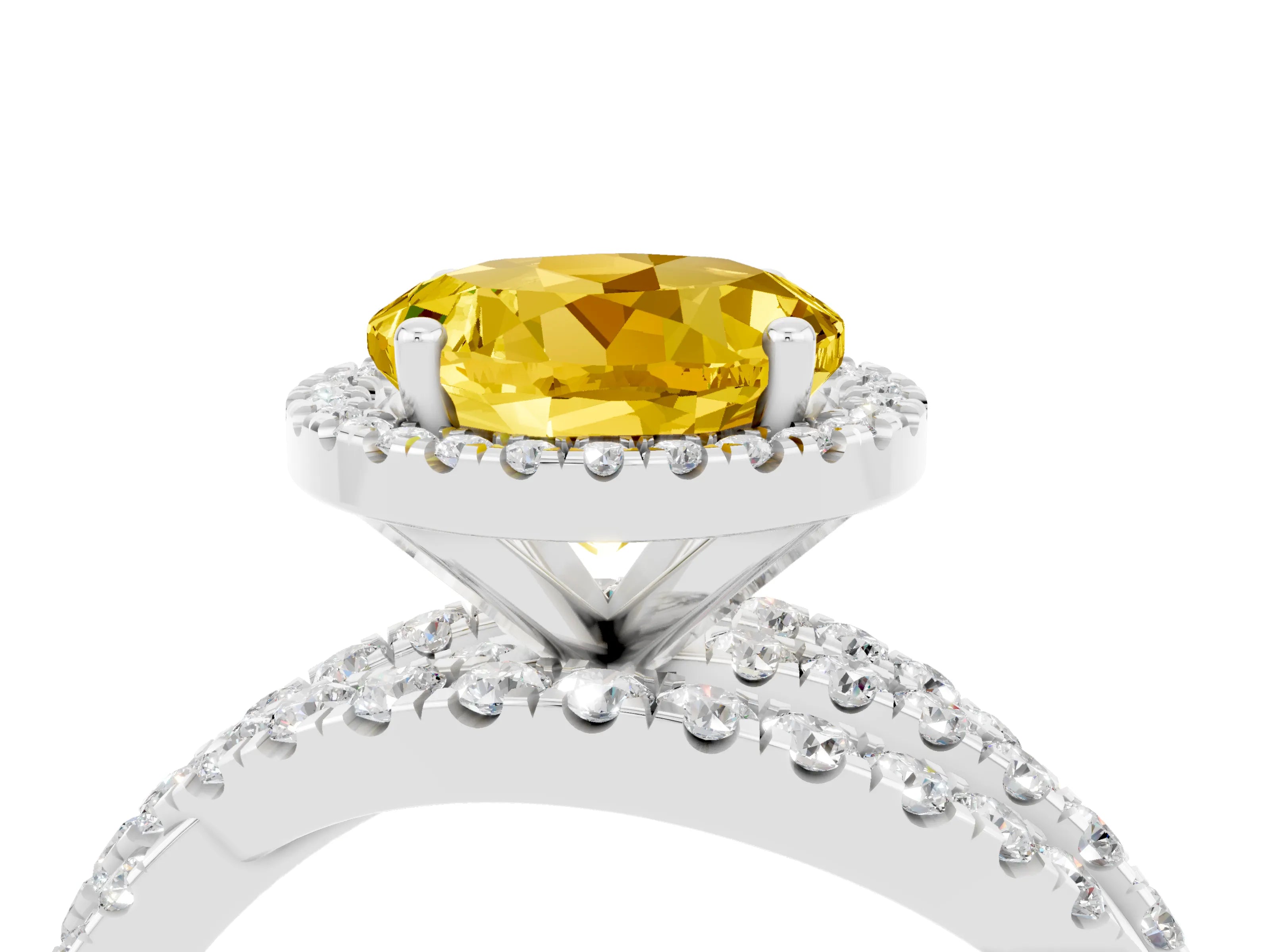White gold Round Cut Cut Halo Split Shank Prong Setting Ring_16