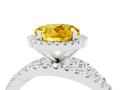 White gold Round Cut Cut Halo Split Shank Prong Setting Ring_16