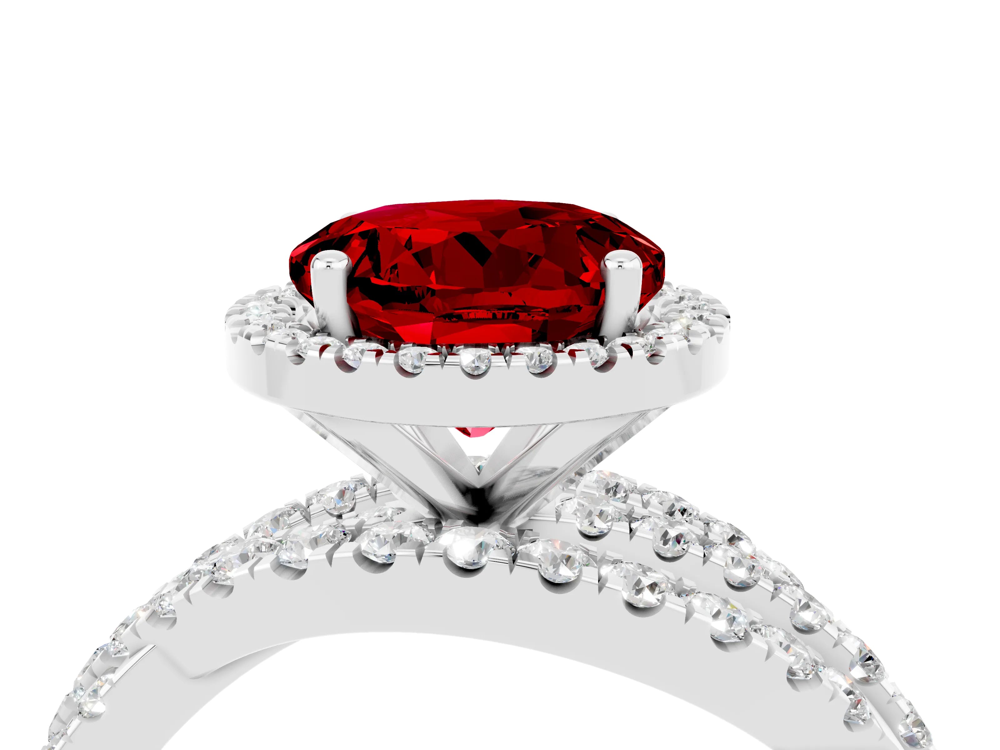 White gold Round Cut Cut Halo Split Shank Prong Setting Ring_16