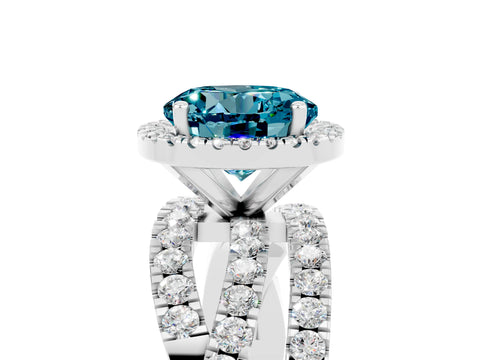 White gold Round Cut Cut Halo Split Shank Prong Setting Ring_17