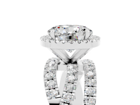 White gold Round Cut Cut Halo Split Shank Prong Setting Ring_17