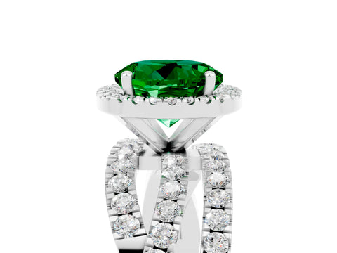 White gold Round Cut Cut Halo Split Shank Prong Setting Ring_17