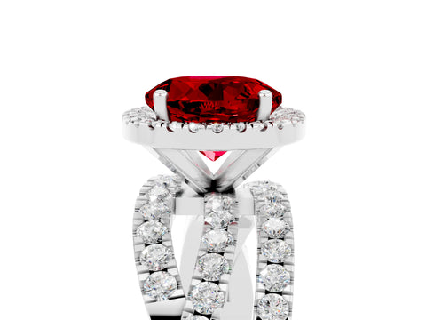 White gold Round Cut Cut Halo Split Shank Prong Setting Ring_17