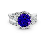 White gold Round Cut Cut Halo Split Shank Prong Setting Ring