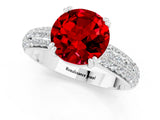 White gold Round Cut Cut Pave Diamond Engagement Ring with Channel Set Band and Four-Prong Setting_1