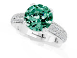 White gold Round Cut Cut Pave Diamond Engagement Ring with Channel Set Band and Four-Prong Setting_1