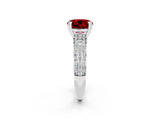 White gold Round Cut Cut Pave Diamond Engagement Ring with Channel Set Band and Four-Prong Setting_2