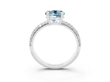 White gold Round Cut Cut Pave Diamond Engagement Ring with Channel Set Band and Four-Prong Setting_3