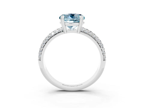 White gold Round Cut Cut Pave Diamond Engagement Ring with Channel Set Band and Four-Prong Setting_3