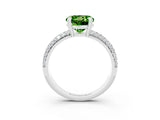 White gold Round Cut Cut Pave Diamond Engagement Ring with Channel Set Band and Four-Prong Setting_3