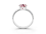 White gold Round Cut Cut Pave Diamond Engagement Ring with Channel Set Band and Four-Prong Setting_3