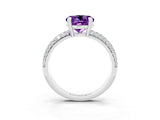 White gold Round Cut Cut Pave Diamond Engagement Ring with Channel Set Band and Four-Prong Setting_3