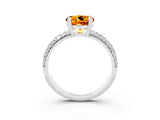 White gold Round Cut Cut Pave Diamond Engagement Ring with Channel Set Band and Four-Prong Setting_3