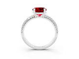 White gold Round Cut Cut Pave Diamond Engagement Ring with Channel Set Band and Four-Prong Setting_3