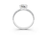 White gold Round Cut Cut Pave Diamond Engagement Ring with Channel Set Band and Four-Prong Setting_3