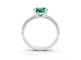 White gold Round Cut Cut Pave Diamond Engagement Ring with Channel Set Band and Four-Prong Setting_3