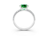 White gold Round Cut Cut Pave Diamond Engagement Ring with Channel Set Band and Four-Prong Setting_3