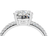 White gold Round Cut Cut Pave Diamond Engagement Ring with Channel Set Band and Four-Prong Setting_4