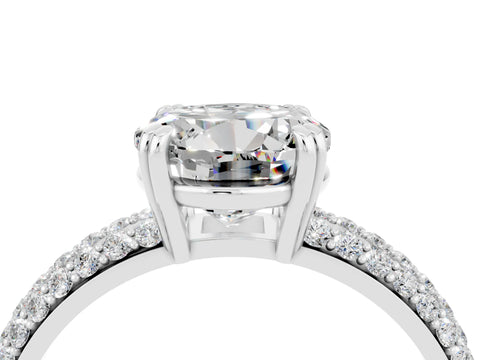 White gold Round Cut Cut Pave Diamond Engagement Ring with Channel Set Band and Four-Prong Setting_4