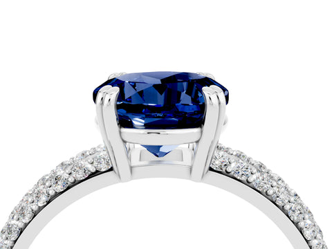 White gold Round Cut Cut Pave Diamond Engagement Ring with Channel Set Band and Four-Prong Setting_4