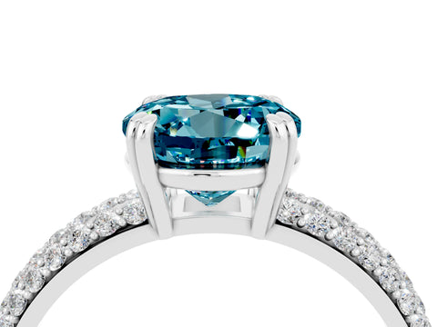 White gold Round Cut Cut Pave Diamond Engagement Ring with Channel Set Band and Four-Prong Setting_4