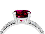 White gold Round Cut Cut Pave Diamond Engagement Ring with Channel Set Band and Four-Prong Setting_4